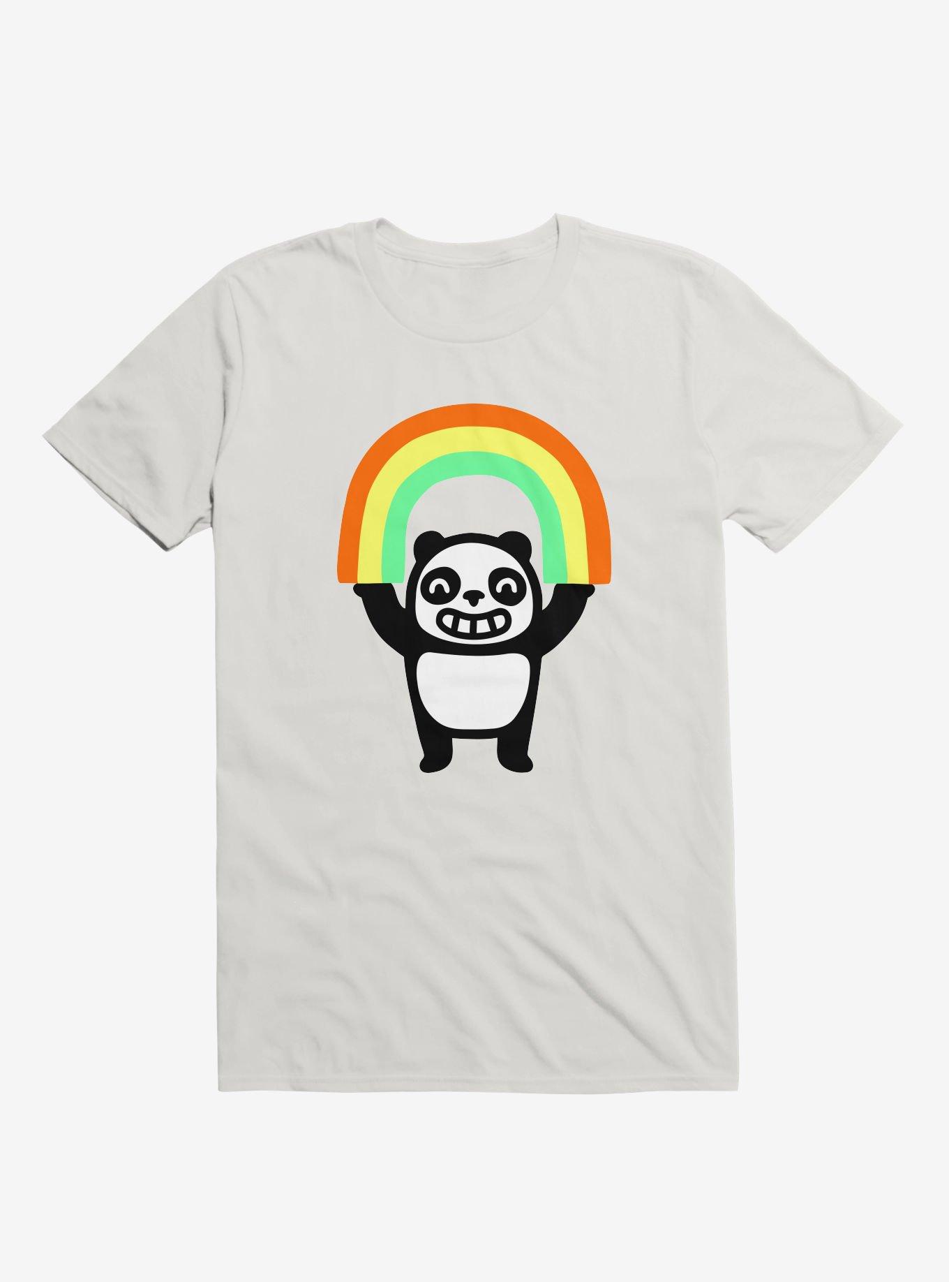 Panda Found A Rainbow T-Shirt, WHITE, hi-res