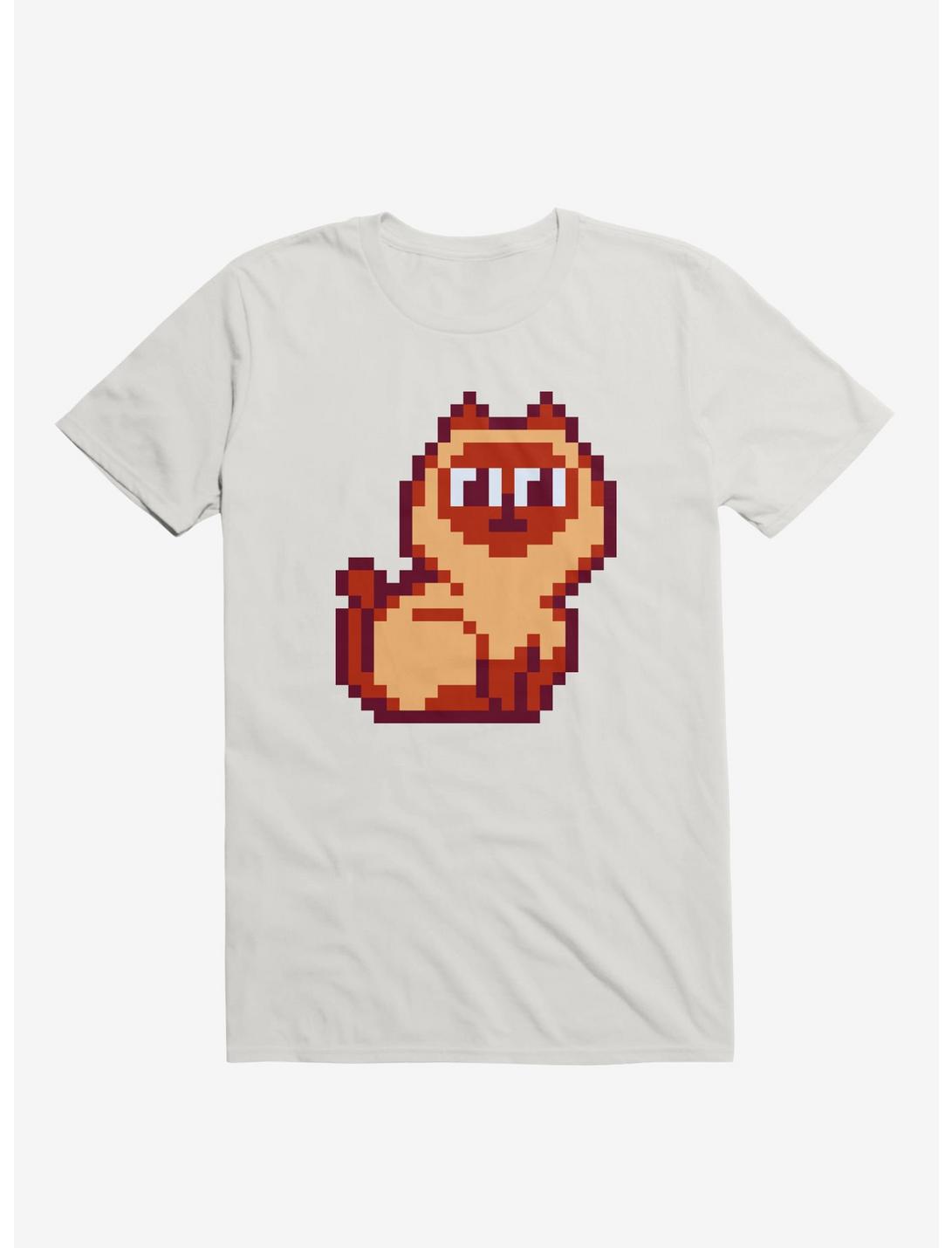 Immorality Darts complications Siamese Cat Pixel Art T-Shirt - WHITE | BoxLunch
