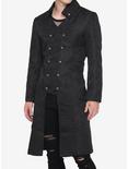 Black Brocade Mens Coat, BLACK, hi-res