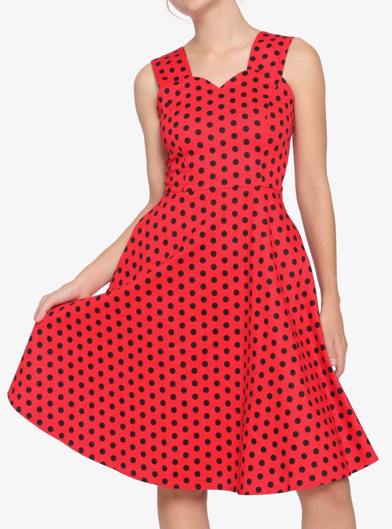 Red & Black Polka Dot Dress, , hi-res