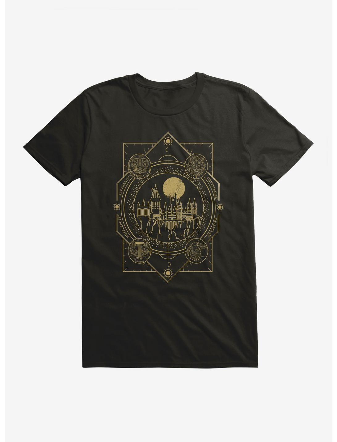 Harry Potter Hogwarts Gold Celestial T-Shirt, BLACK, hi-res
