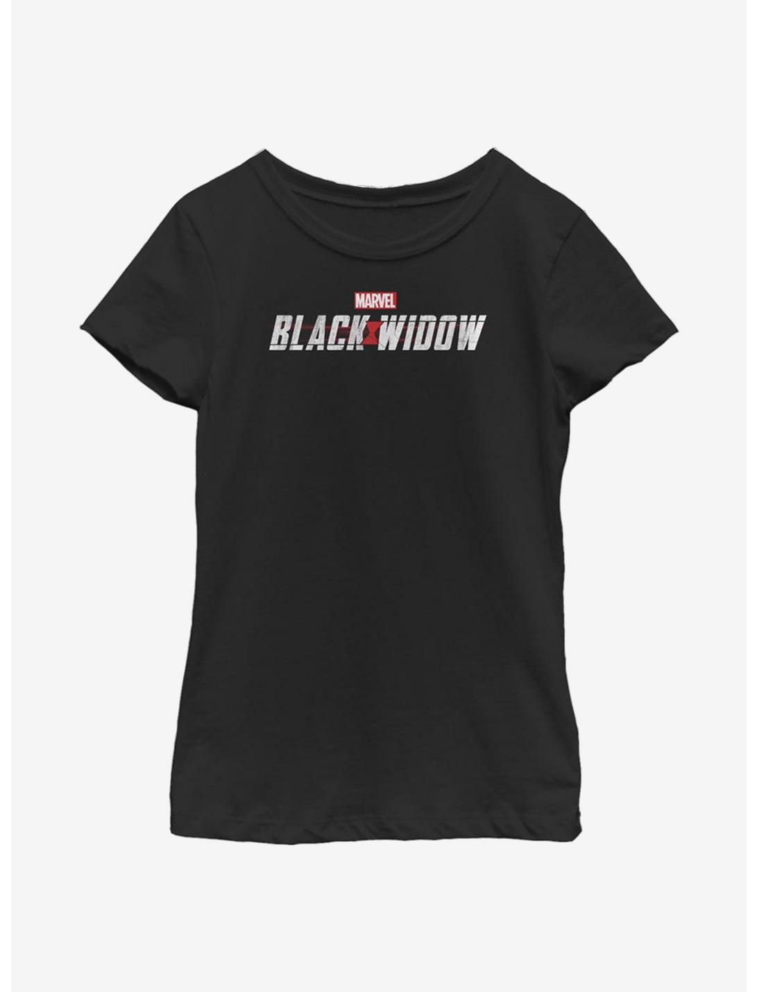 Marvel Black Widow Logo Youth Girls T-Shirt, BLACK, hi-res