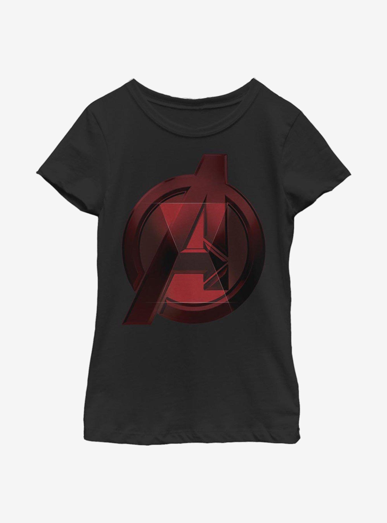 Marvel Black Widow Avenger Logo Youth Girls T-Shirt, BLACK, hi-res