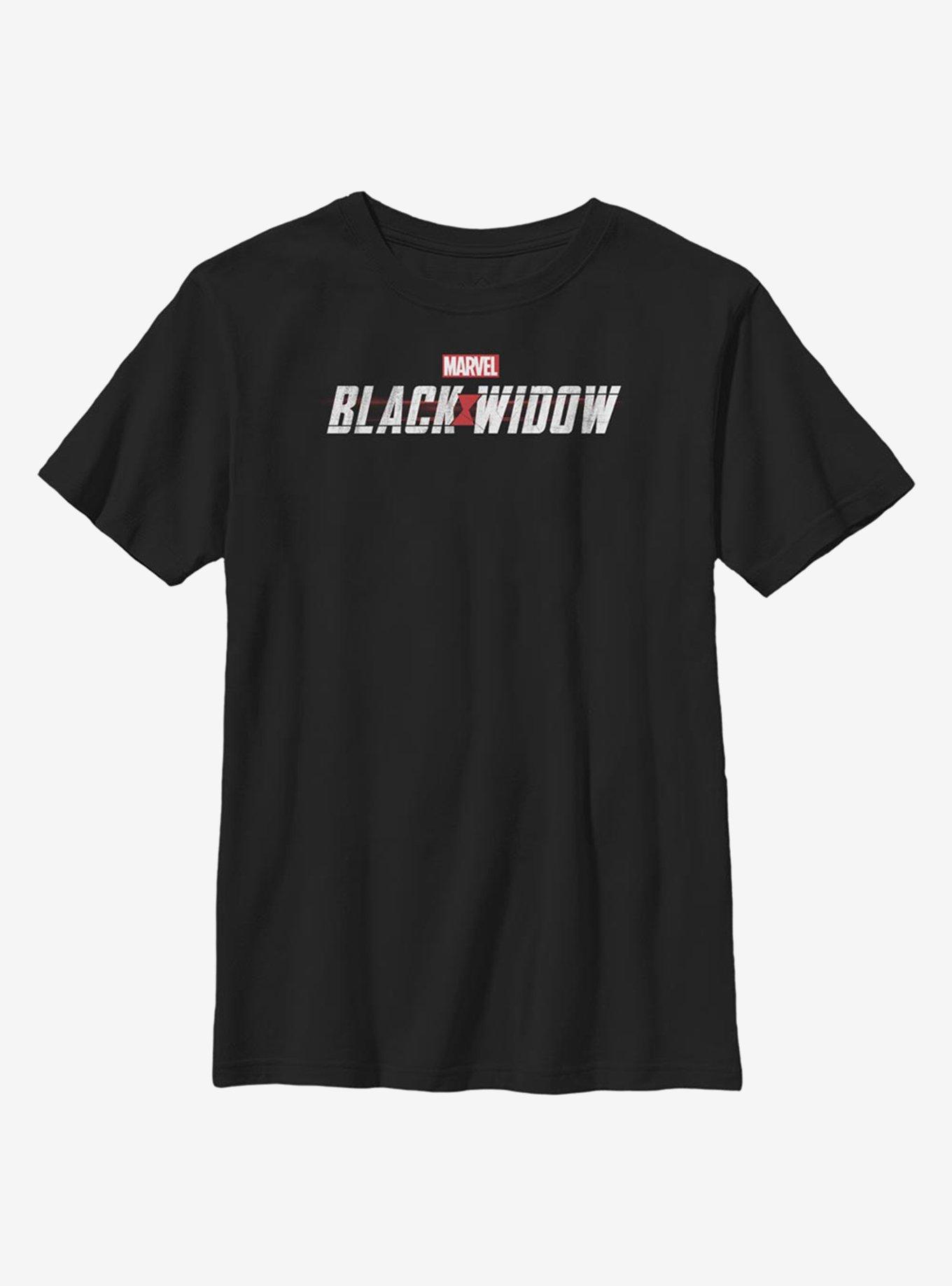 Marvel Black Widow Logo Youth T-Shirt, BLACK, hi-res