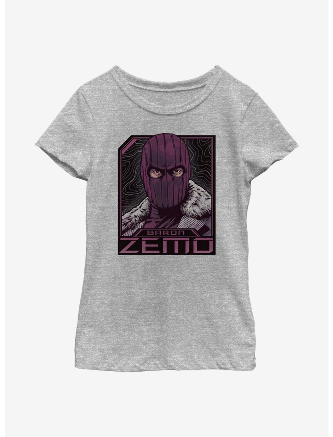 Marvel The Falcon And The Winter Soldier Badge Of Zemo Youth Girls T-Shirt, ATH HTR, hi-res