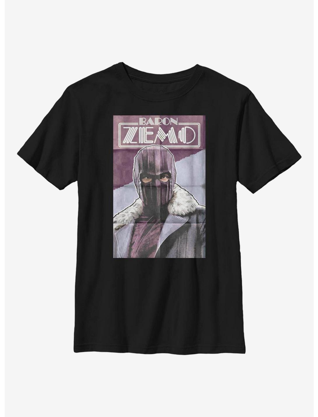 Marvel The Falcon And The Winter Soldier Zemo Poster Youth T-Shirt, BLACK, hi-res