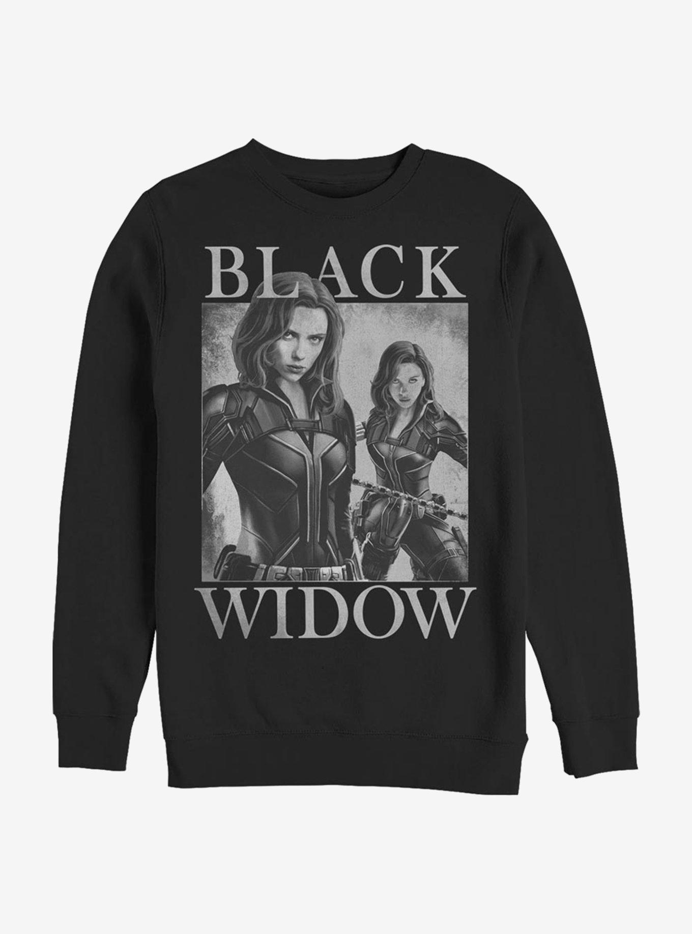 Marvel Black Widow Two Widows Mirror Sweatshirt, BLACK, hi-res