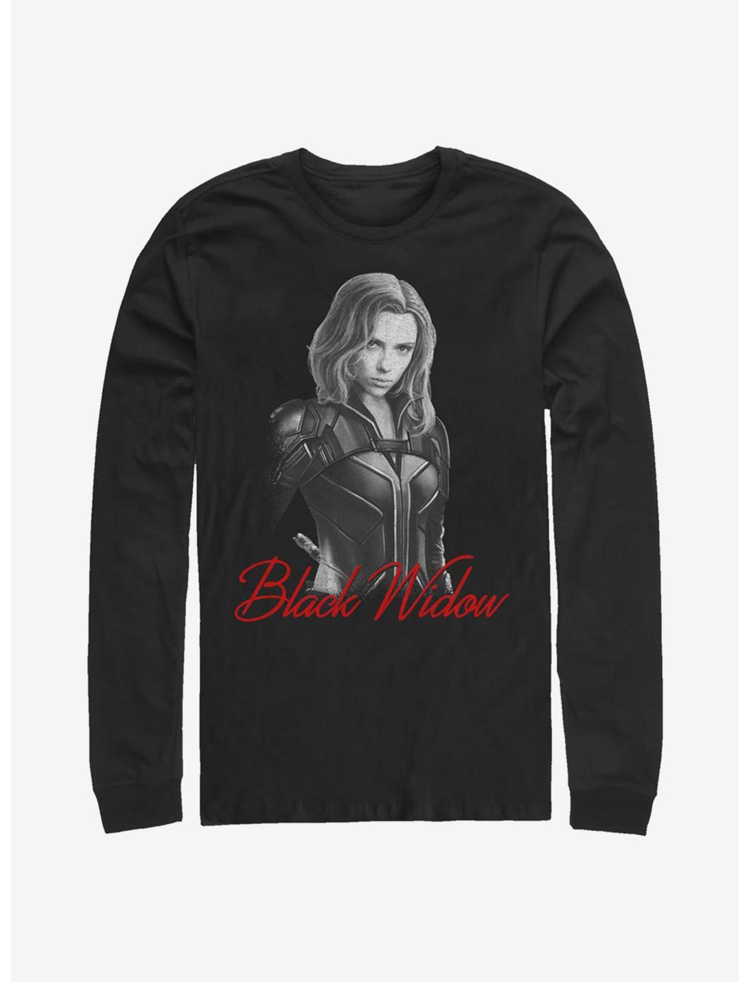 Marvel Black Widow Monochrome Long-Sleeve T-Shirt, BLACK, hi-res