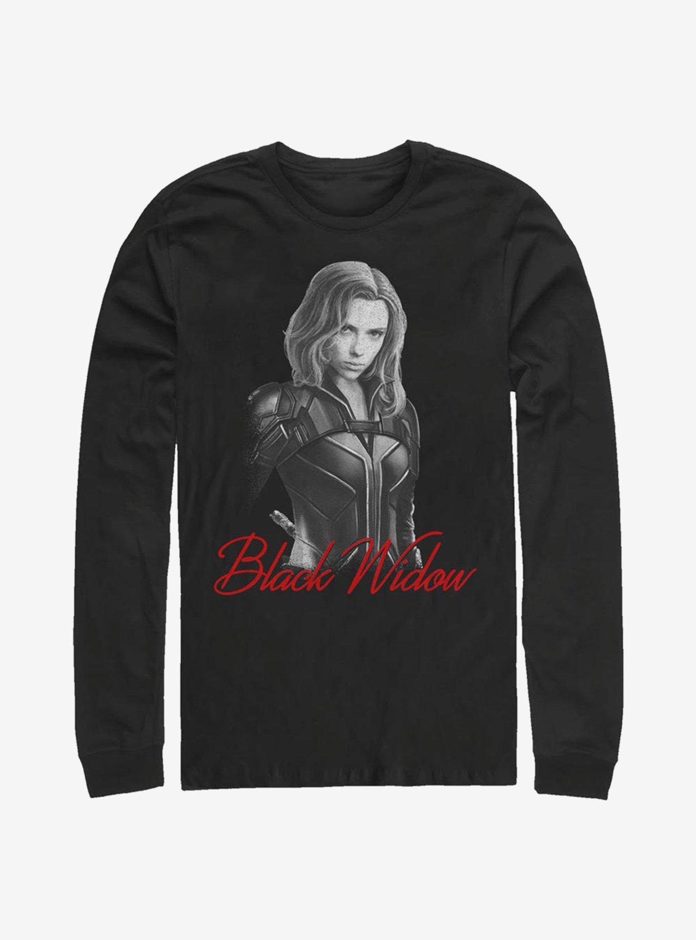 Marvel Black Widow Monochrome Long-Sleeve T-Shirt, , hi-res