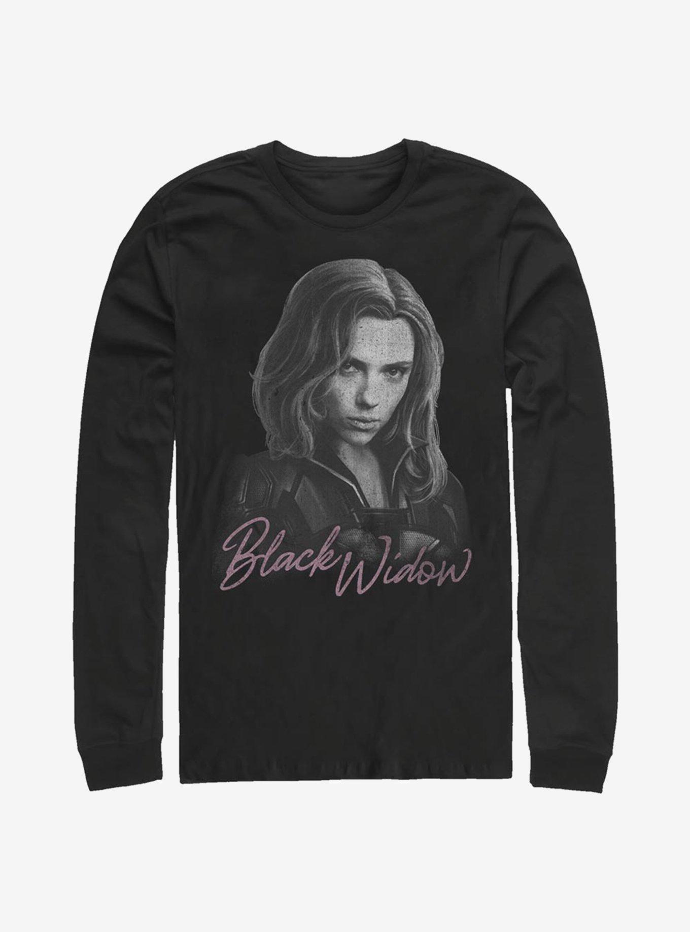 Marvel Black Widow Monochrome Long-Sleeve T-Shirt, , hi-res