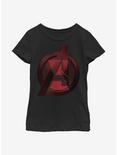 Marvel Black Widow Avenger Logo Youth Girls T-Shirt, BLACK, hi-res