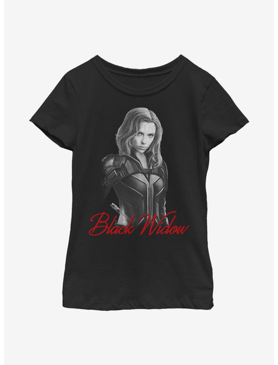 Marvel Black Widow Monochrome Youth Girls T-Shirt, BLACK, hi-res