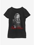 Marvel Black Widow Monochrome Youth Girls T-Shirt, BLACK, hi-res