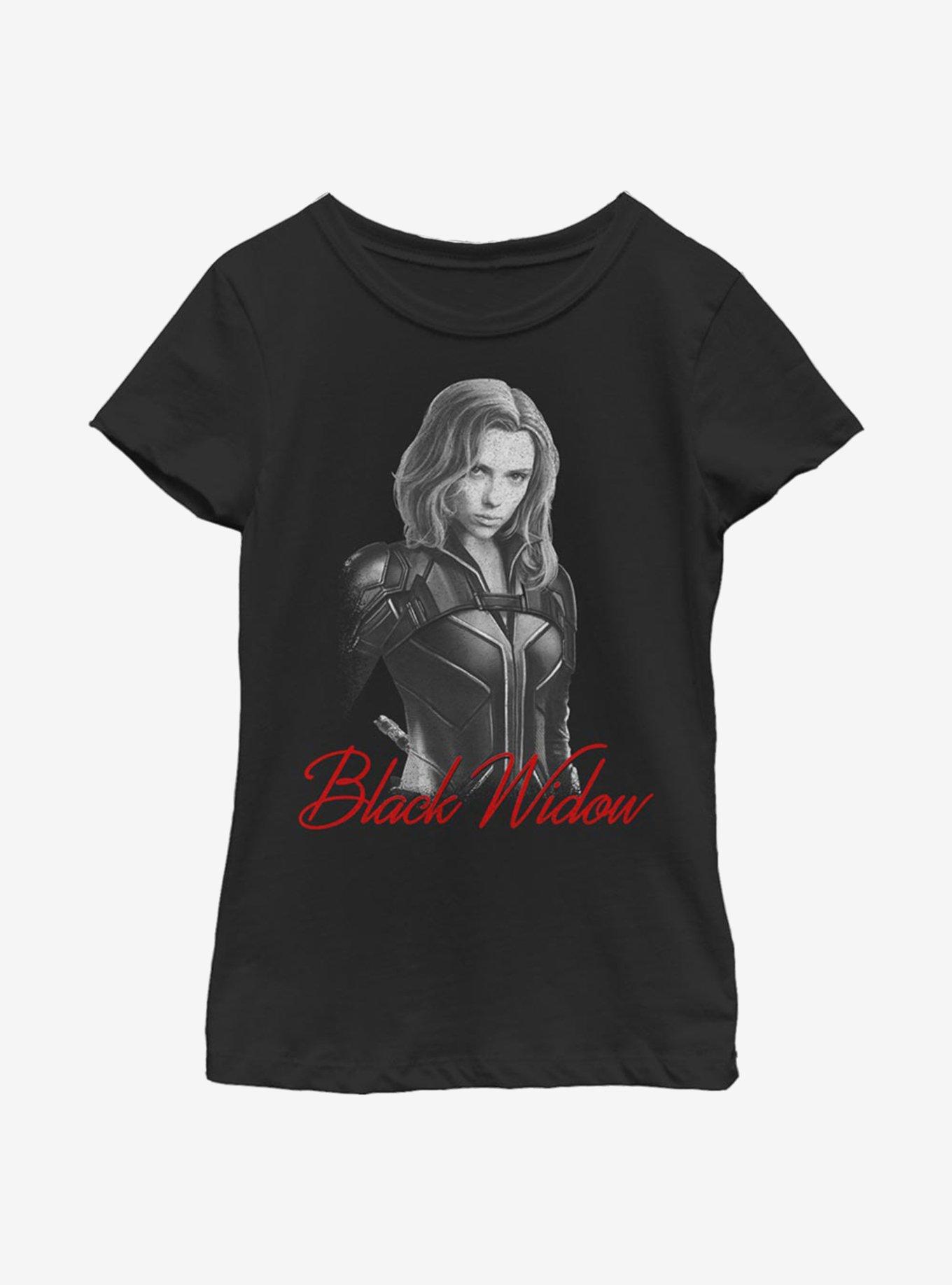 Marvel Black Widow Monochrome Youth Girls T-Shirt, , hi-res