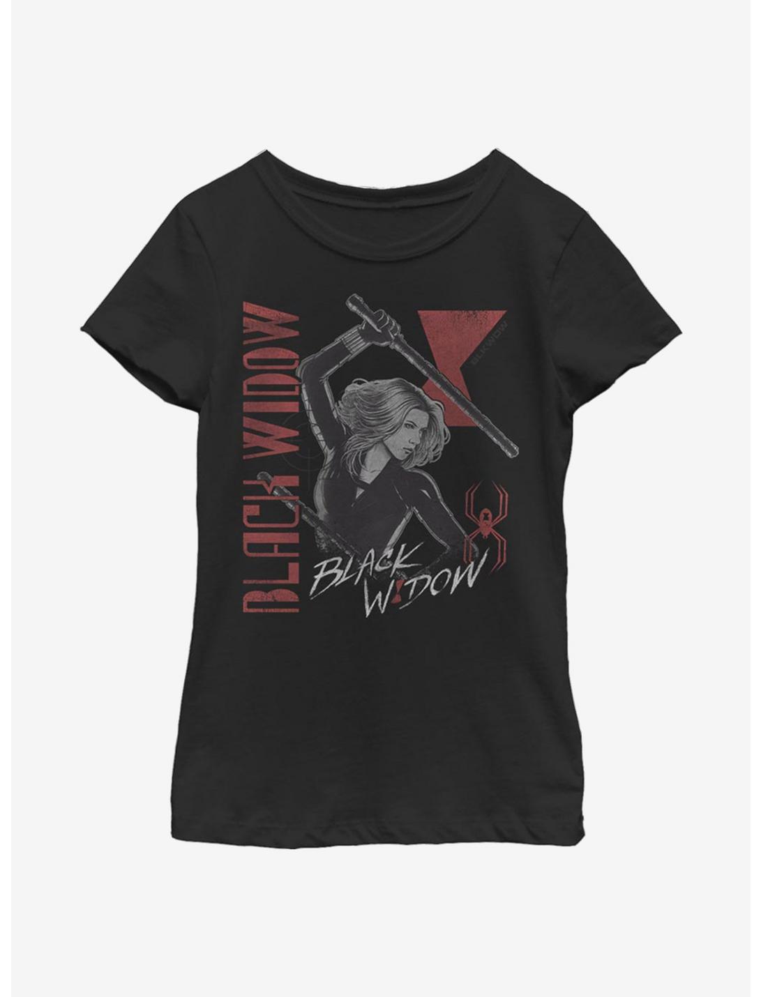 Marvel Black Widow Retro Youth Girls T-Shirt, BLACK, hi-res
