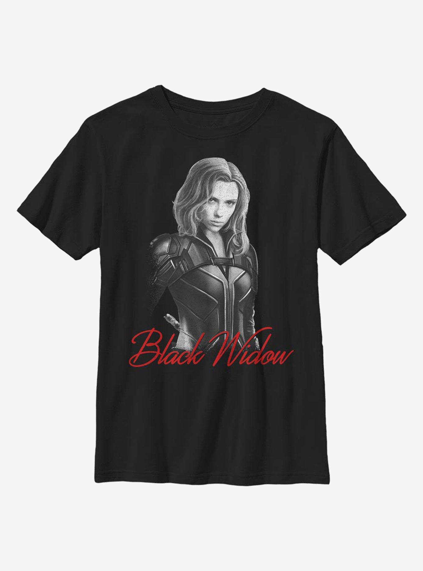 Marvel Black Widow Monochrome Youth T-Shirt, , hi-res