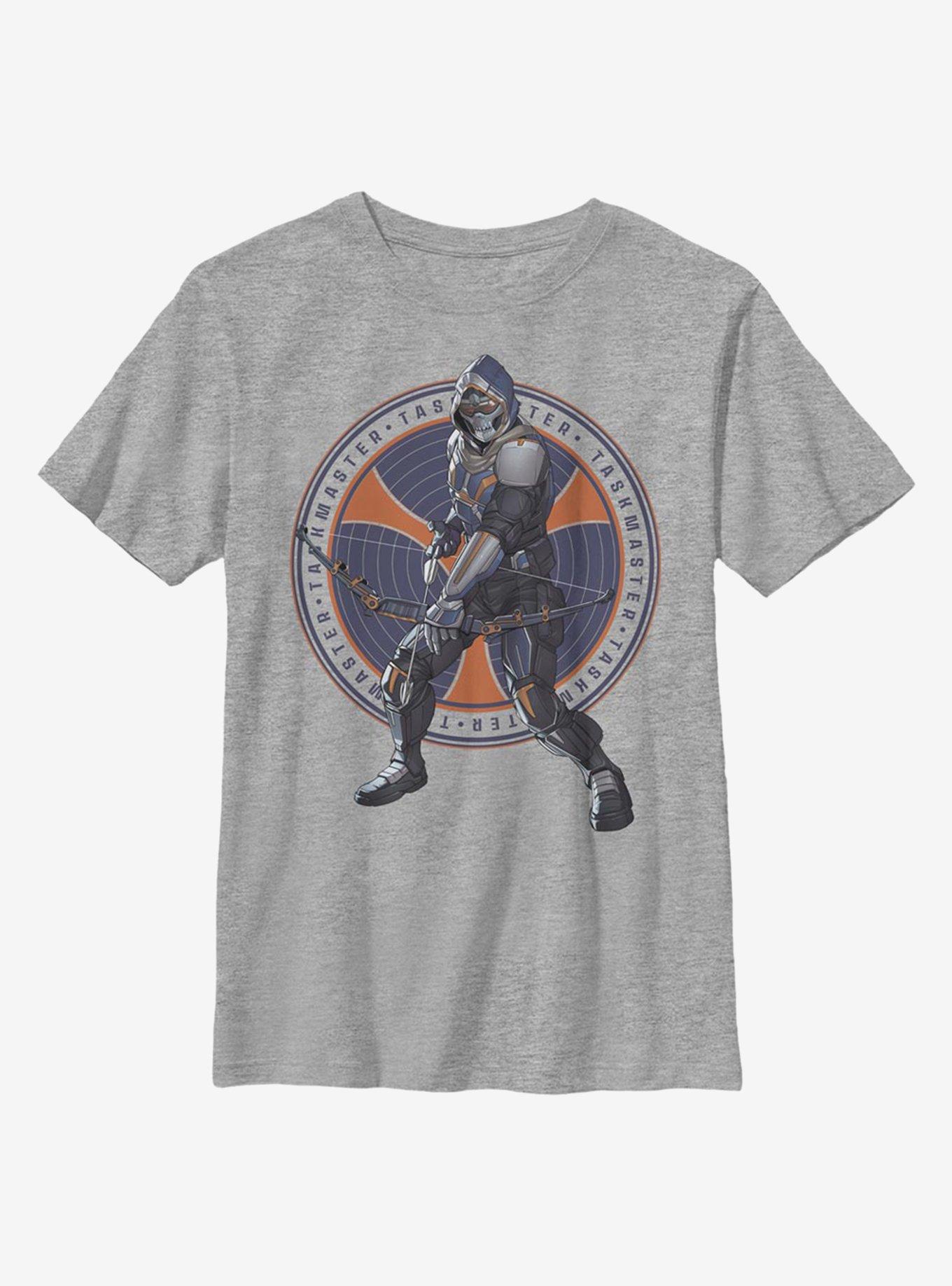Marvel Black Widow Taskmaster Circle Youth T-Shirt, ATH HTR, hi-res