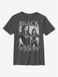 Marvel Black Widow Two Widows Mirror Youth T-Shirt, CHAR HTR, hi-res