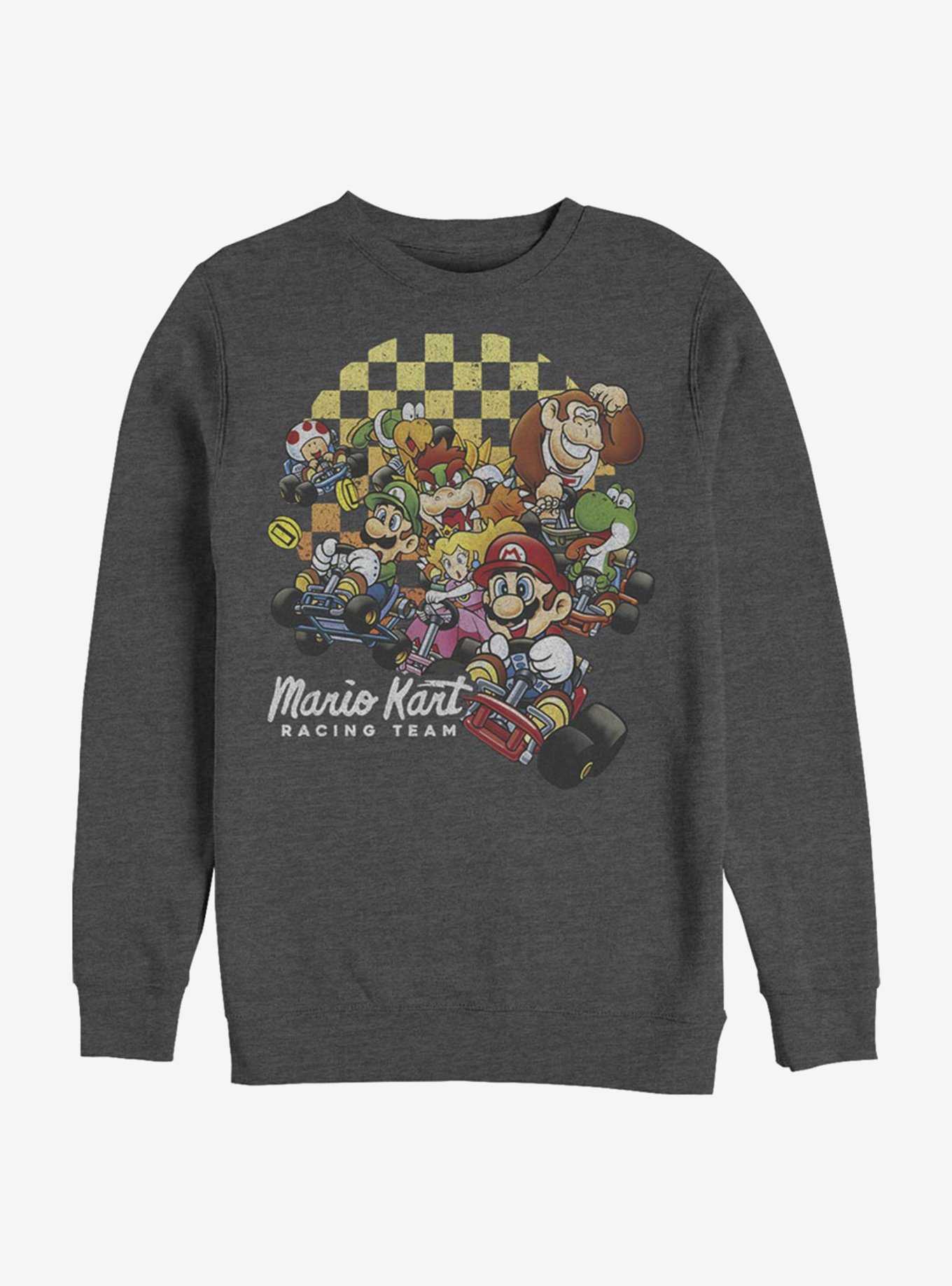 Super Mario Checkered Kart Crew Sweatshirt, , hi-res