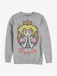 Super Mario Peach Hearts Crew Sweatshirt, ATH HTR, hi-res