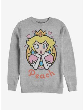 Super Mario Peach Hearts Crew Sweatshirt, , hi-res
