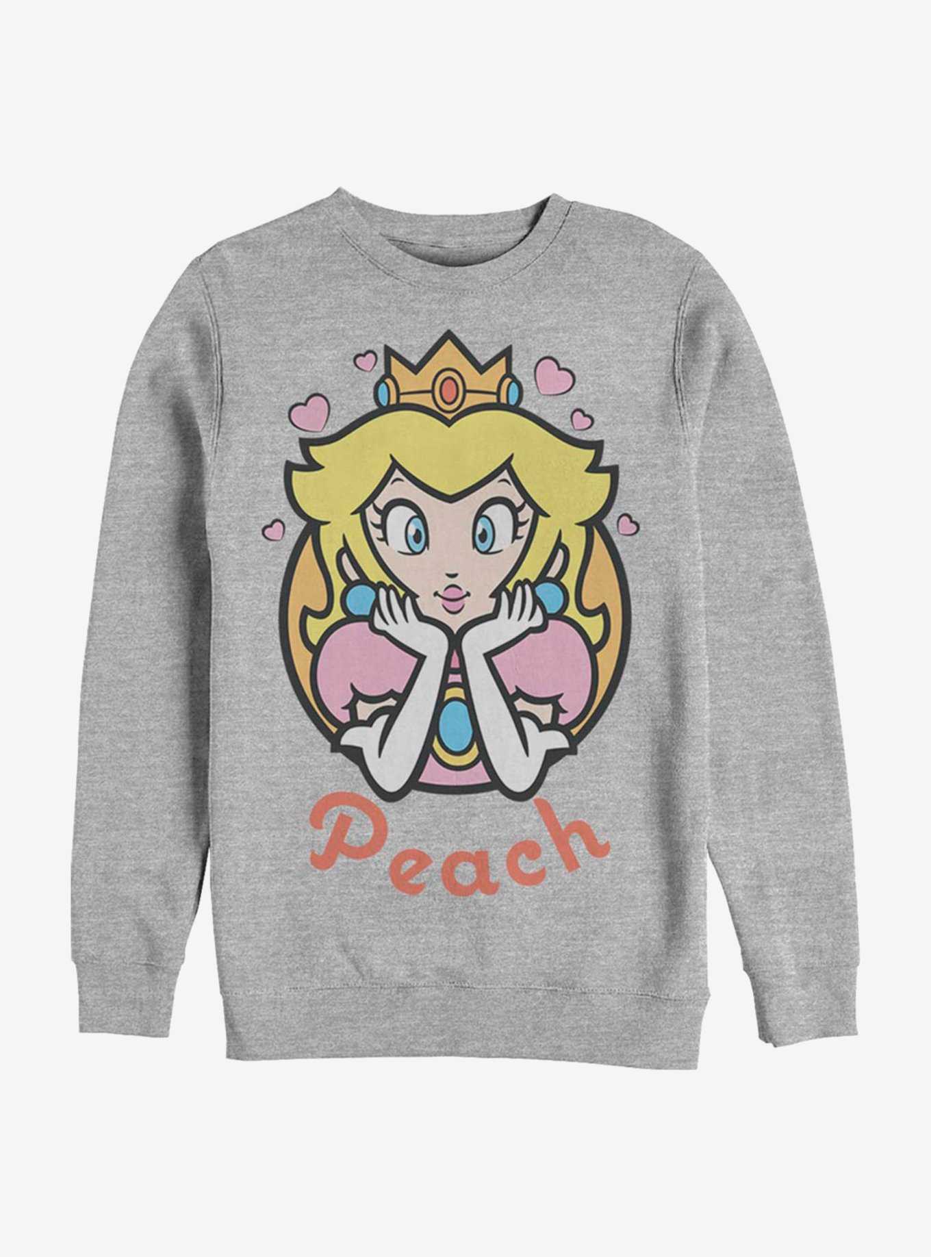 Super Mario Peach Hearts Crew Sweatshirt, , hi-res