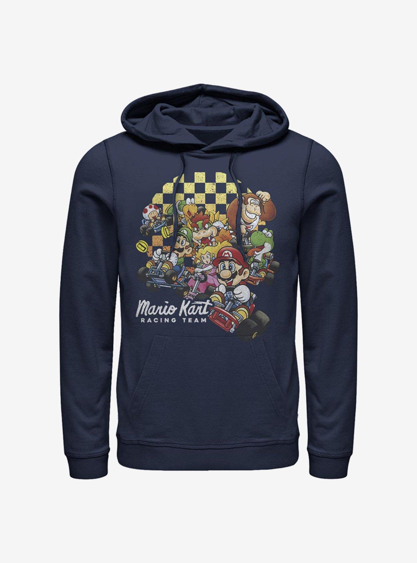 Super Mario Checkered Kart Hoodie, NAVY, hi-res