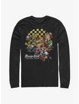 Super Mario Checkered Kart Long-Sleeve T-Shirt, , hi-res