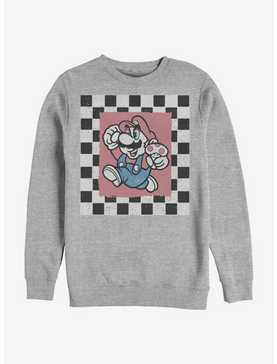 Super Mario Chubby Checkers Crew Sweatshirt, , hi-res