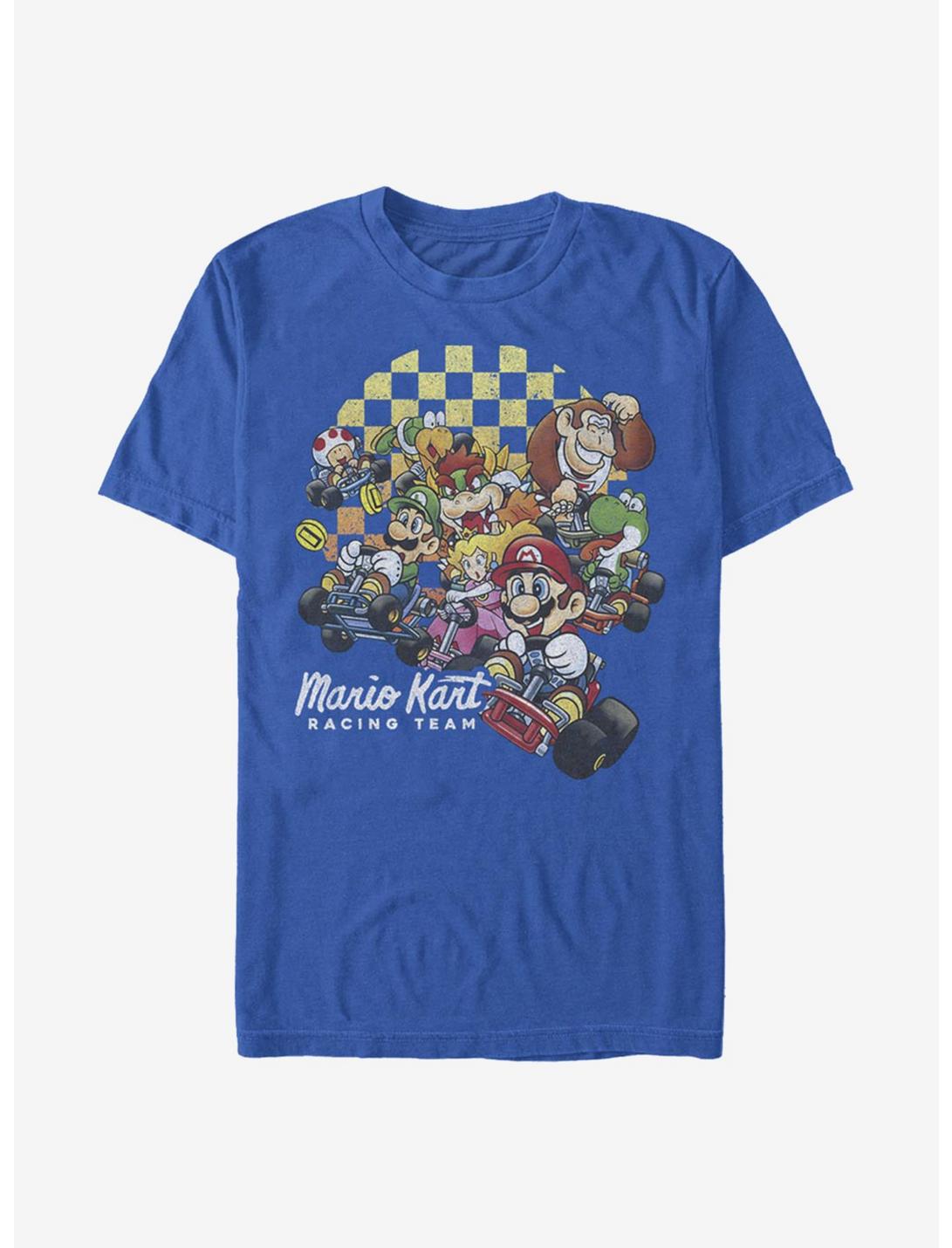 Super Mario Checkered Kart T-Shirt, ROYAL, hi-res