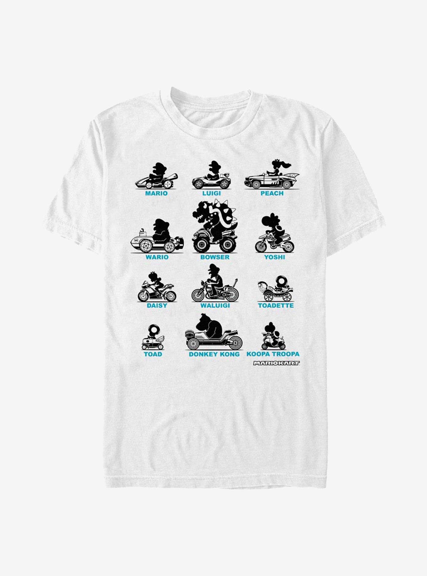 Super Mario Kart Sihouettes T Shirt WHITE Hot Topic