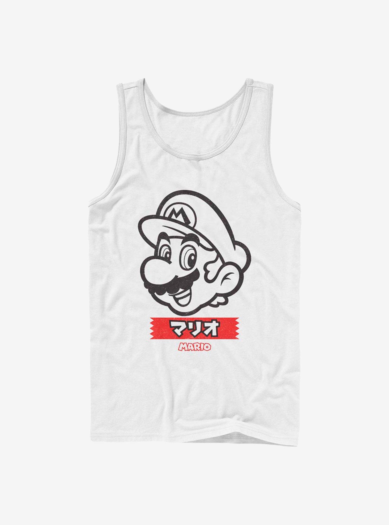 Super Mario M Print Tank, WHITE, hi-res