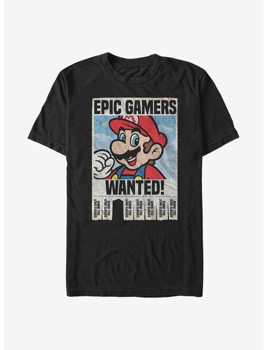 Super Mario Epic Gamers Wanted T-Shirt, BLACK, hi-res