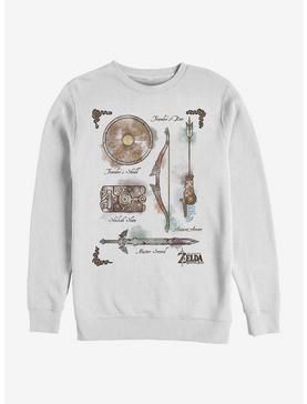The Legend Of Zelda Inventory Crew Sweatshirt, WHITE, hi-res