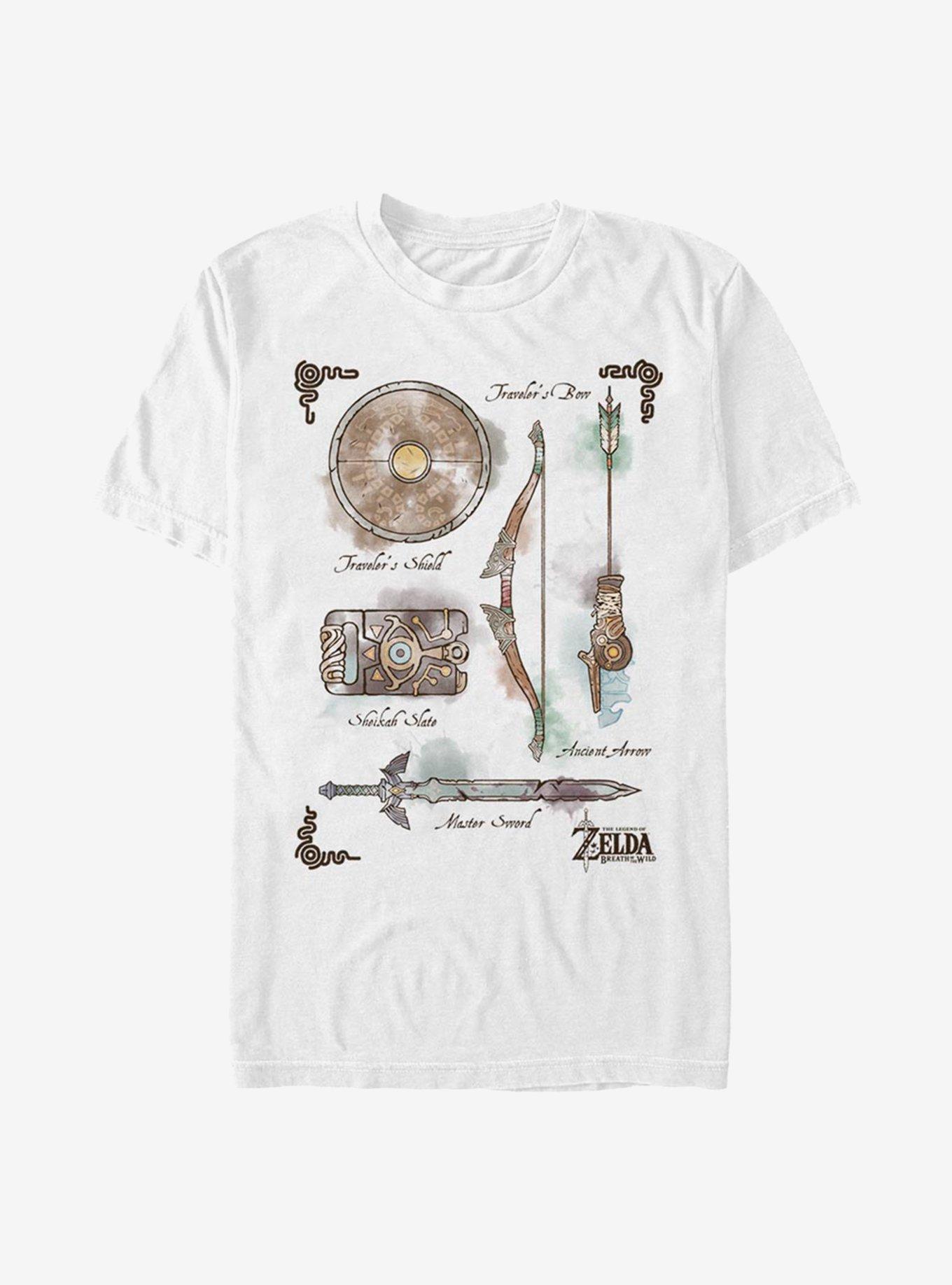 The Legend Of Zelda Inventory T-Shirt, WHITE, hi-res
