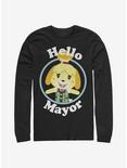 Animal Crossing Hello Mayor Long-Sleeve T-Shirt, BLACK, hi-res