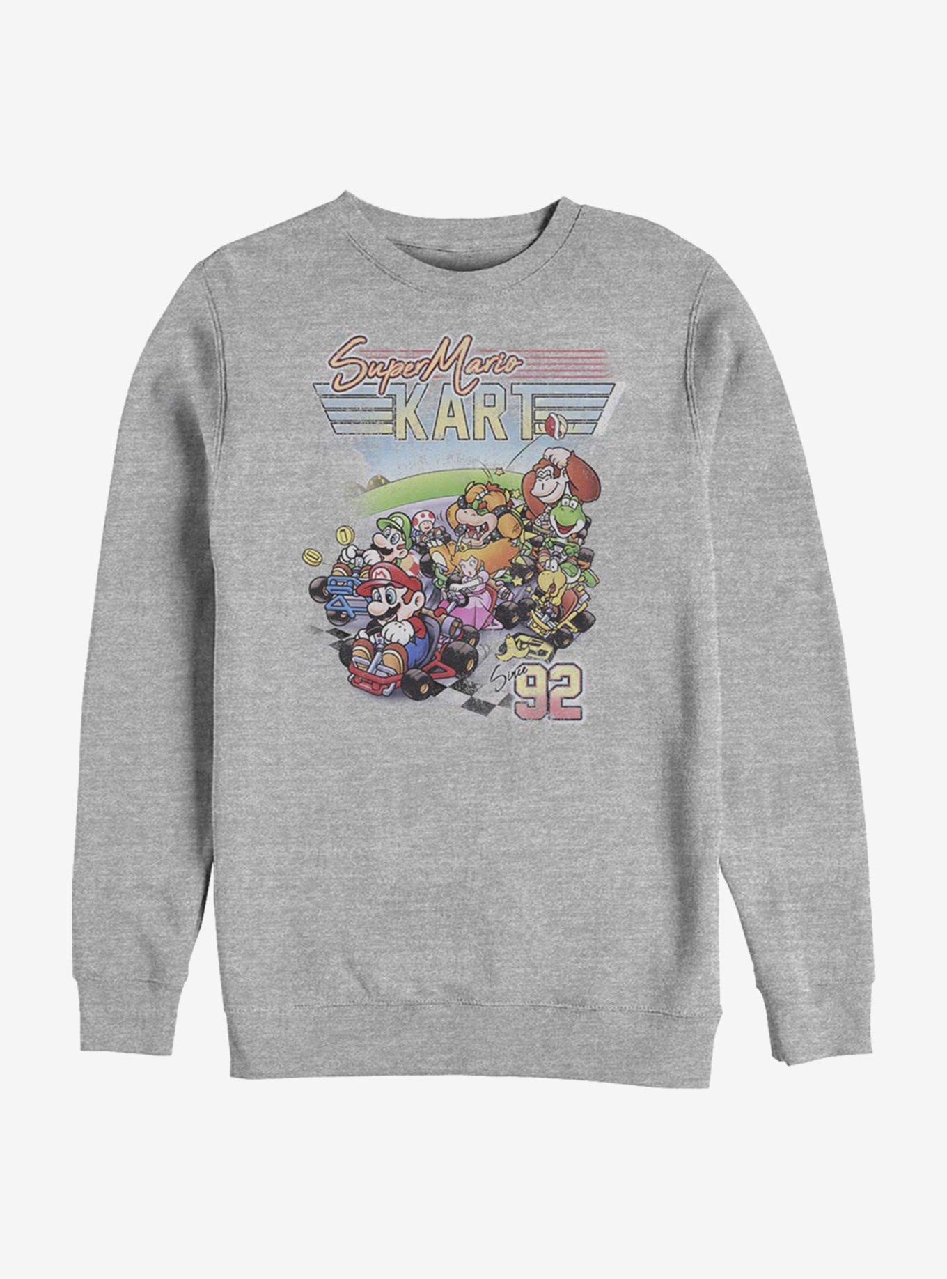Super Mario Kart Nineties Crew Sweatshirt, ATH HTR, hi-res