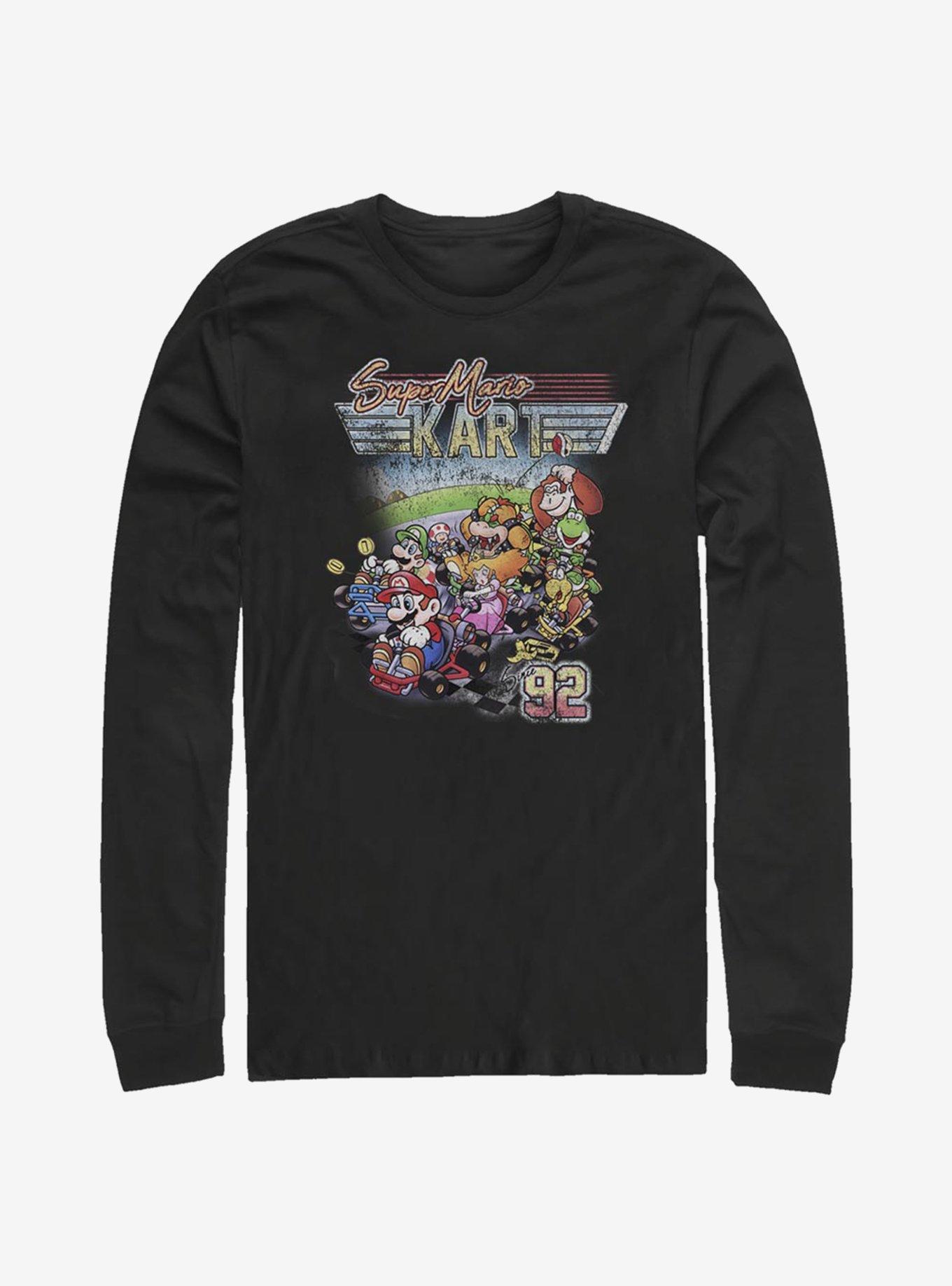 Super Mario Kart Nineties Long-Sleeve T-Shirt, BLACK, hi-res