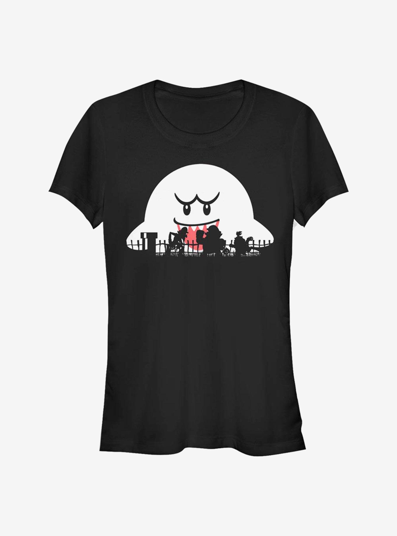 Super Mario Halloween Silhouttes Girls T-Shirt, BLACK, hi-res