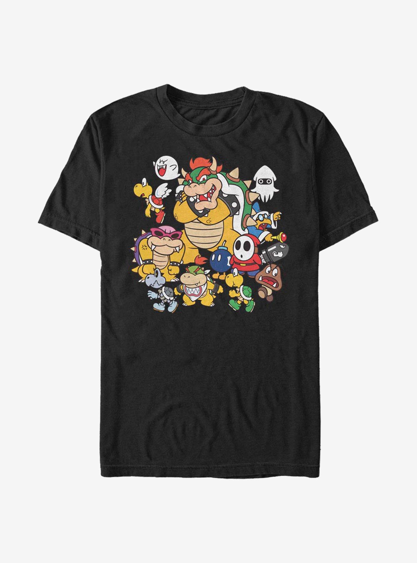 Nintendo Super Mario Villain Stack T-Shirt, BLACK, hi-res