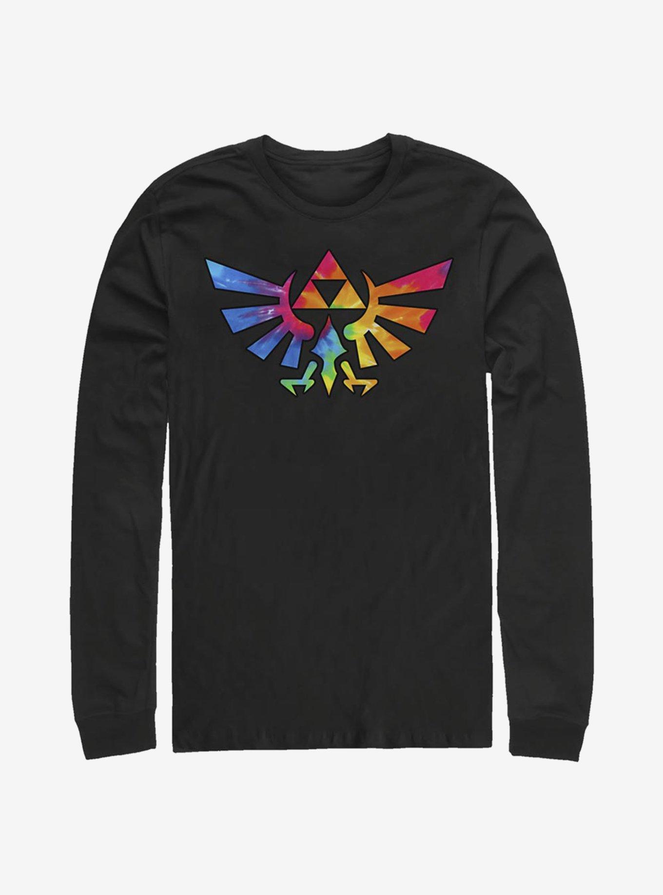 The Legend Of Zelda Groovy Crest Long-Sleeve T-Shirt, BLACK, hi-res