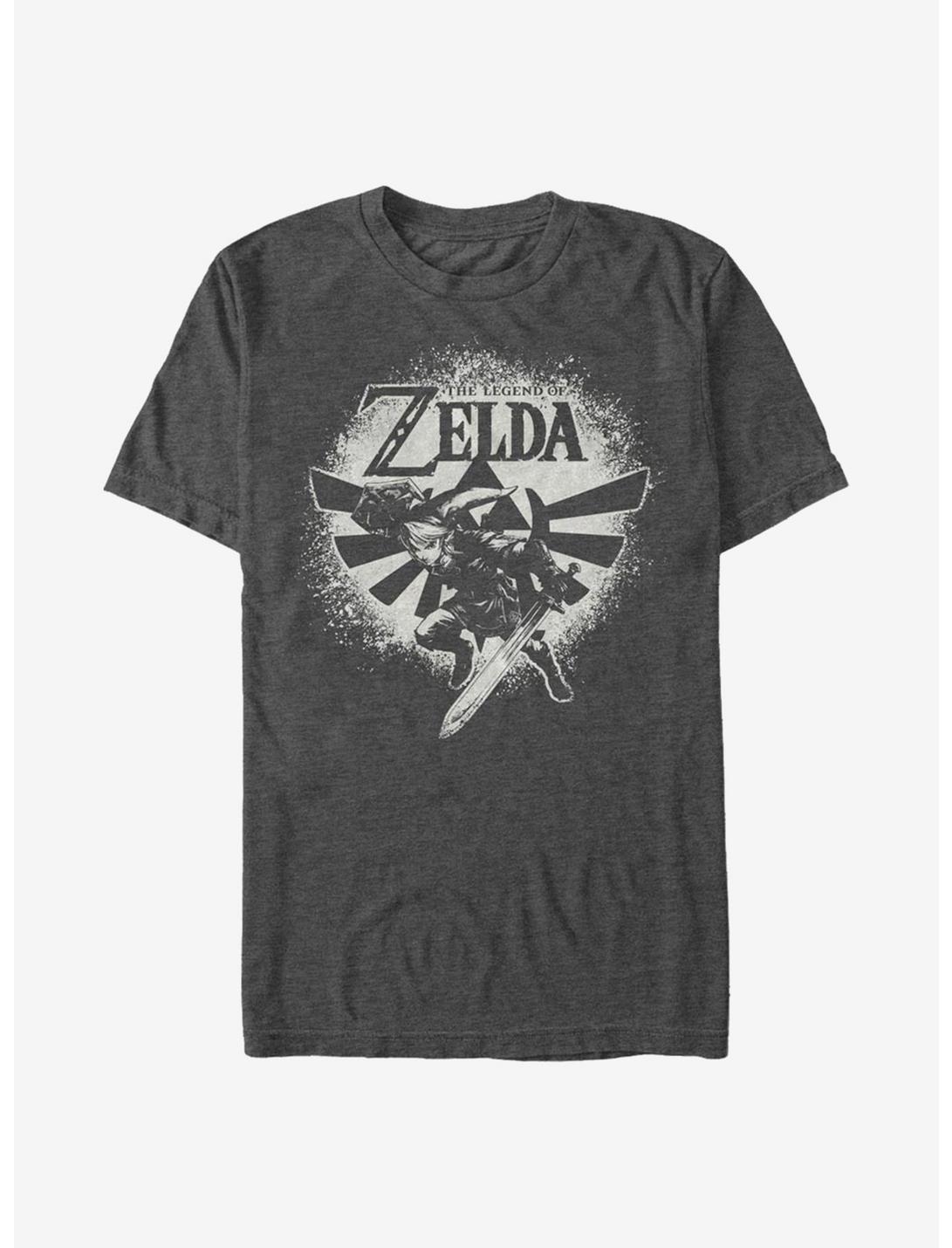 The Legend Of Zelda Spray T-Shirt, CHAR HTR, hi-res