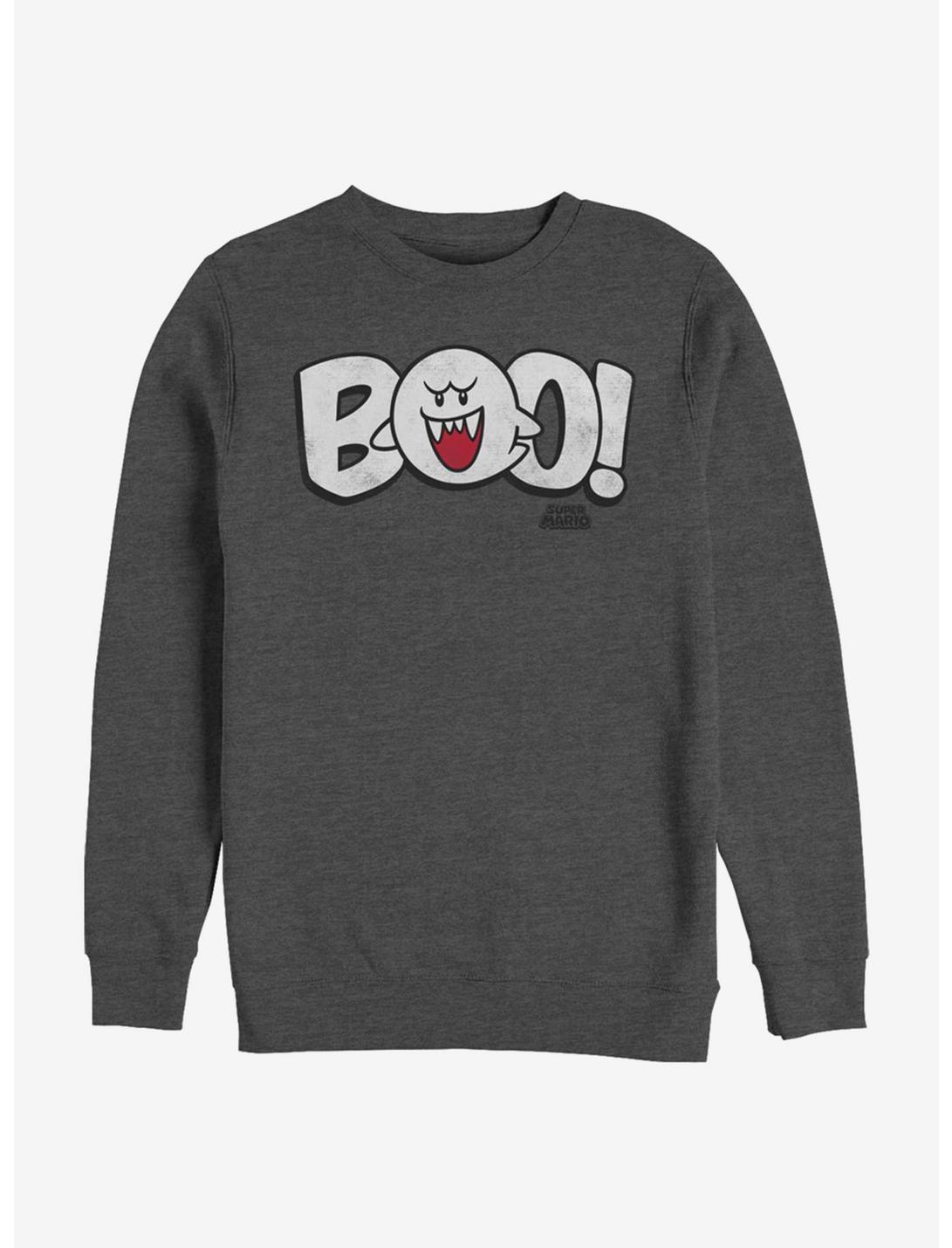 Super Mario Boo! Crew Sweatshirt, CHAR HTR, hi-res