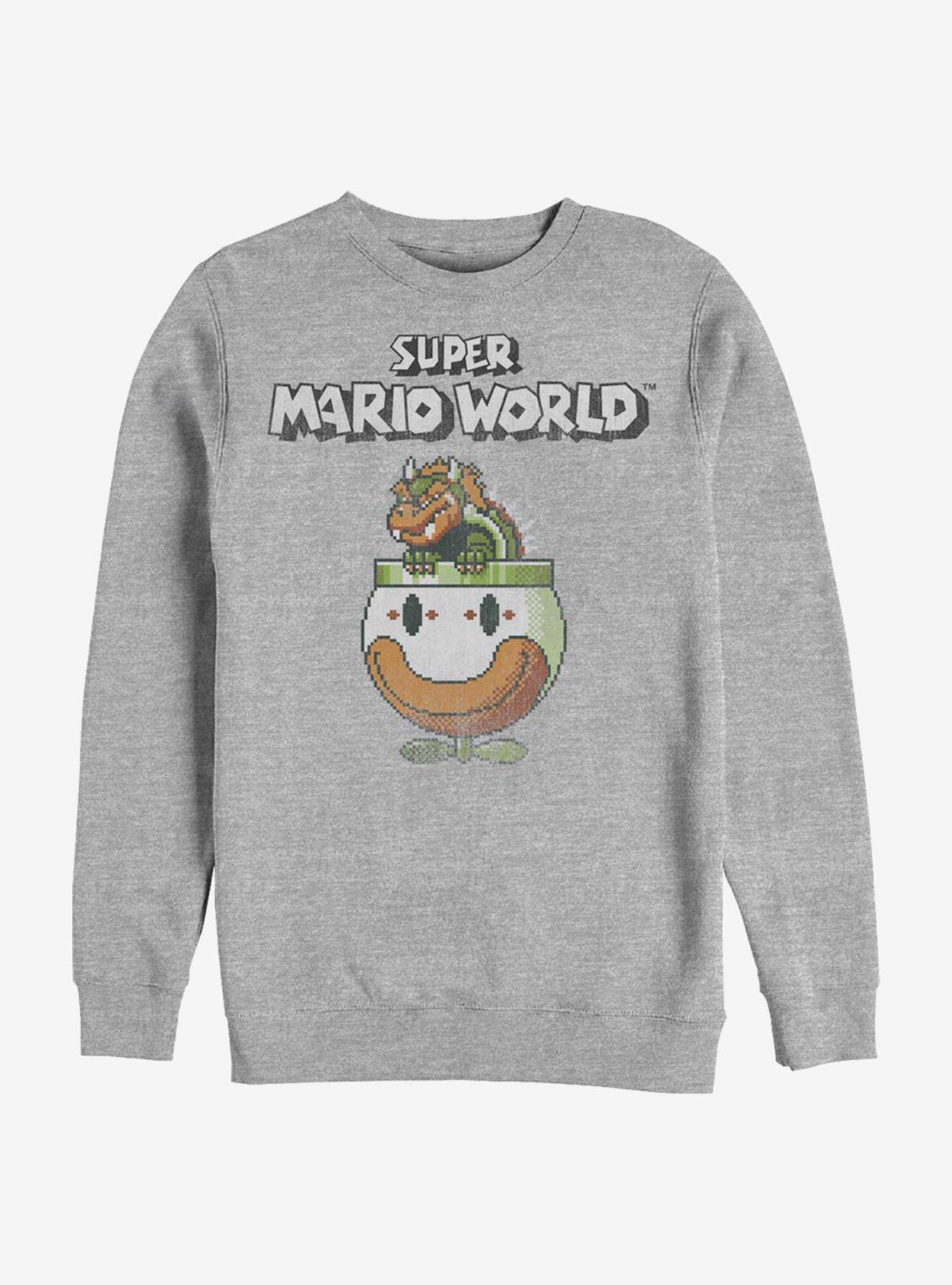 Super Mario Bowser Is King Crew Sweatshirt, ATH HTR, hi-res