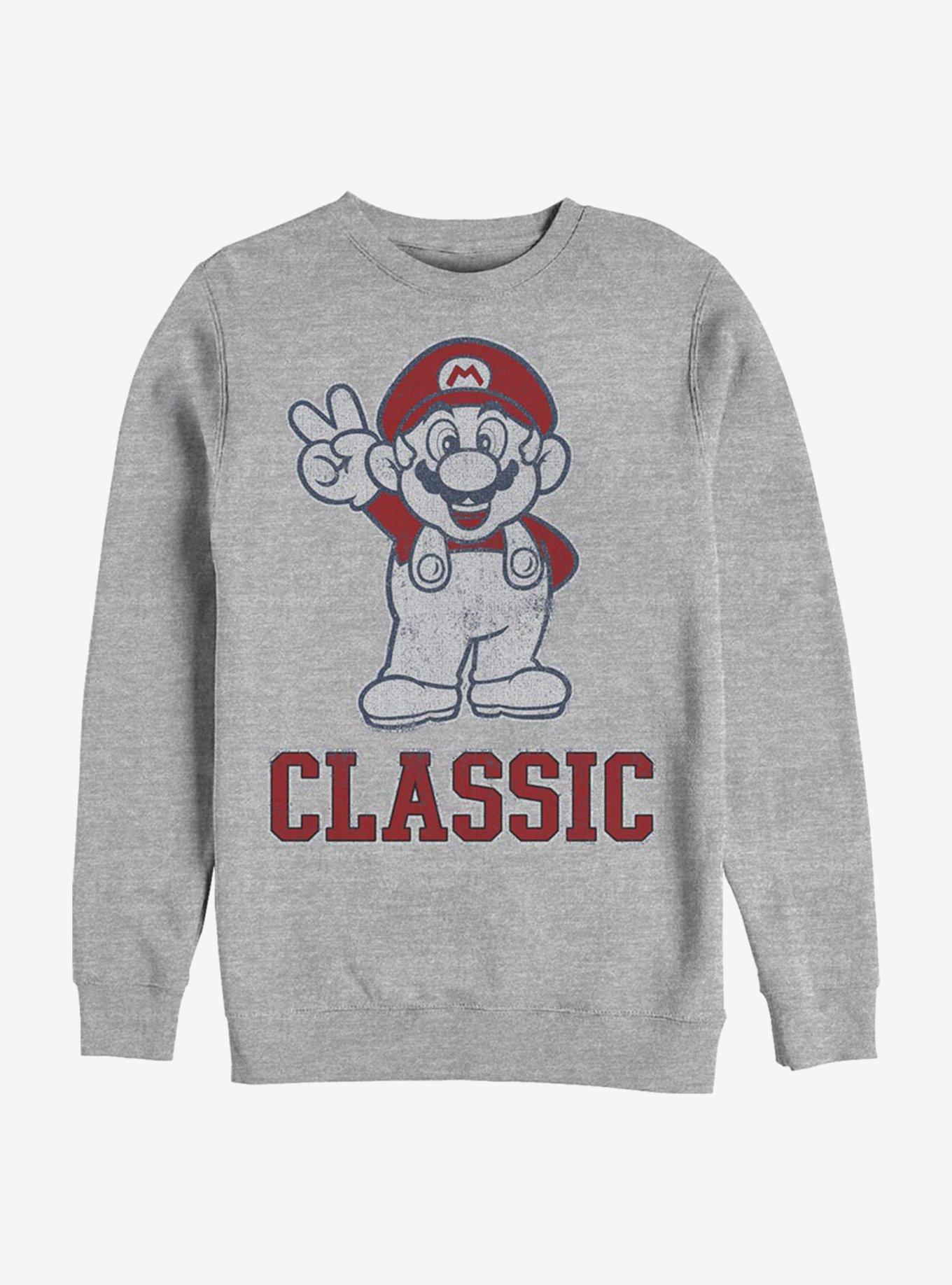 Super Mario Classic Bro Crew Sweatshirt, ATH HTR, hi-res