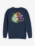 Super Mario Rainbow Deluxe Crew Sweatshirt, NAVY, hi-res