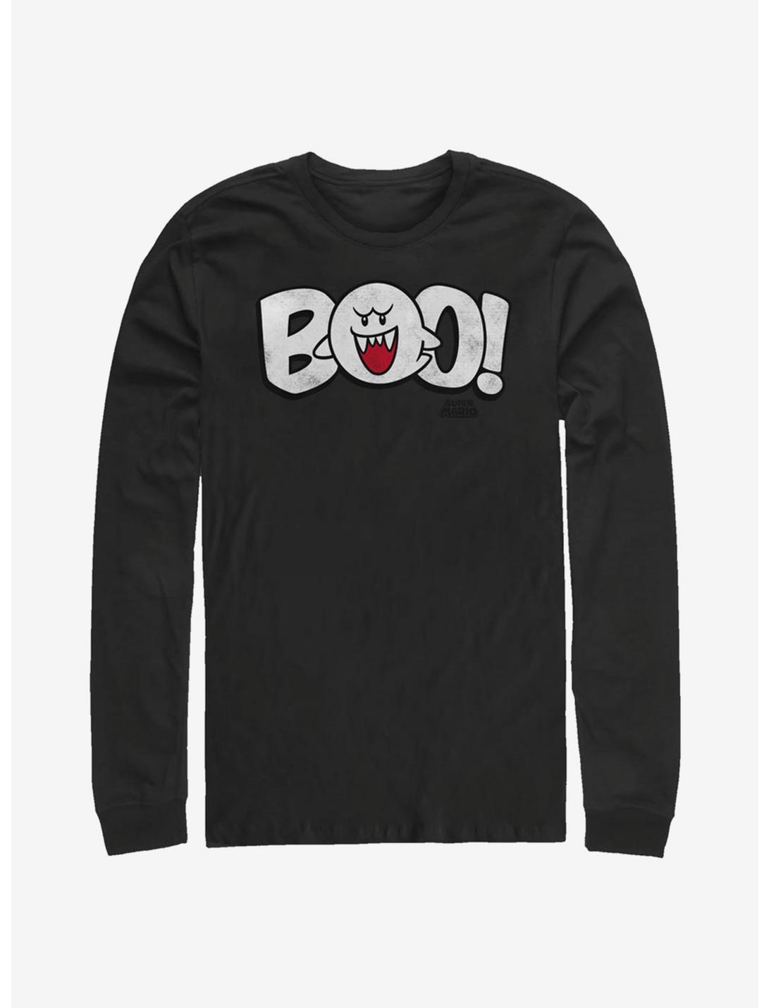 Super Mario Boo! Long-Sleeve T-Shirt, BLACK, hi-res