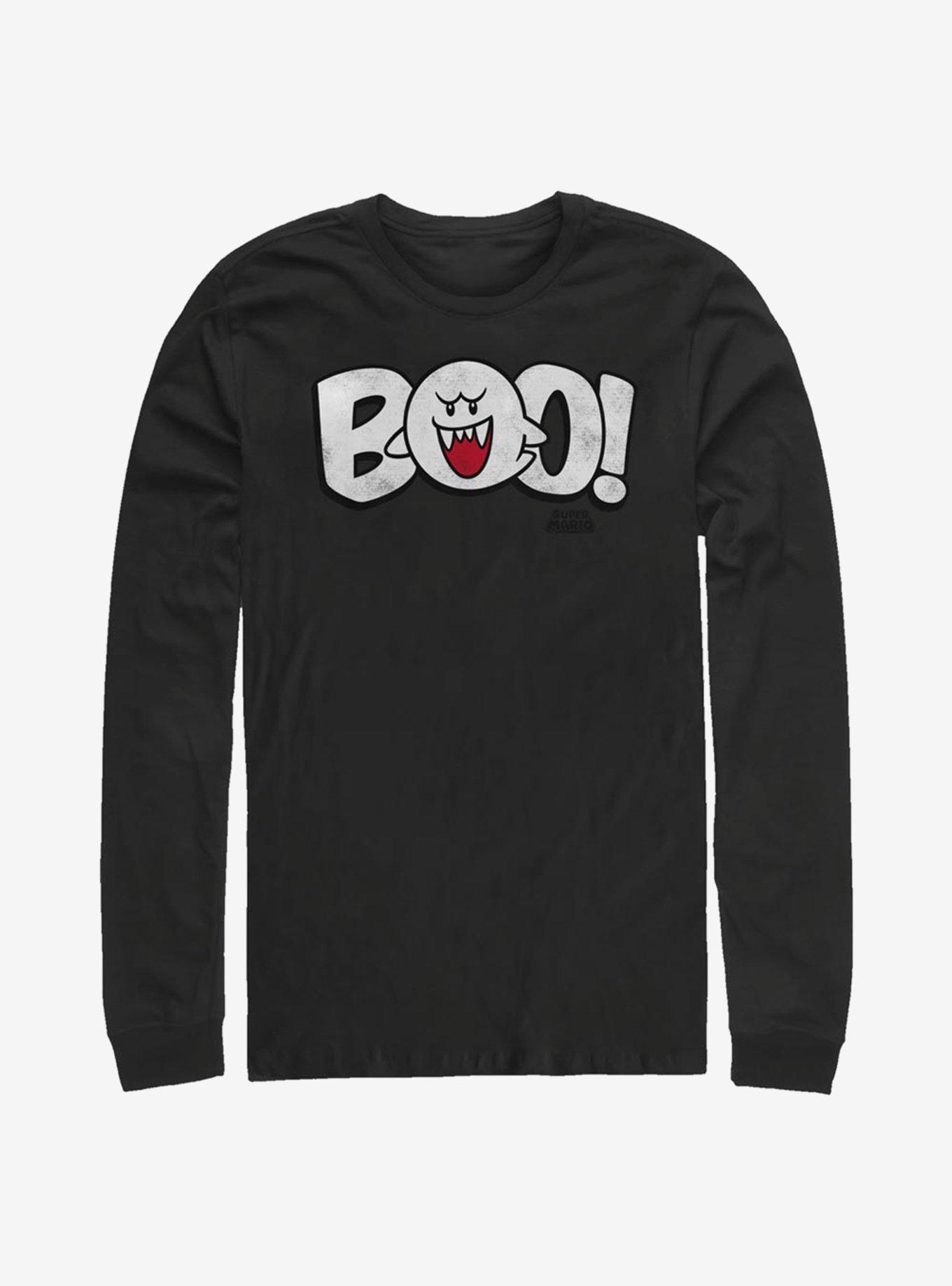 Super Mario Boo! Long-Sleeve T-Shirt, BLACK, hi-res