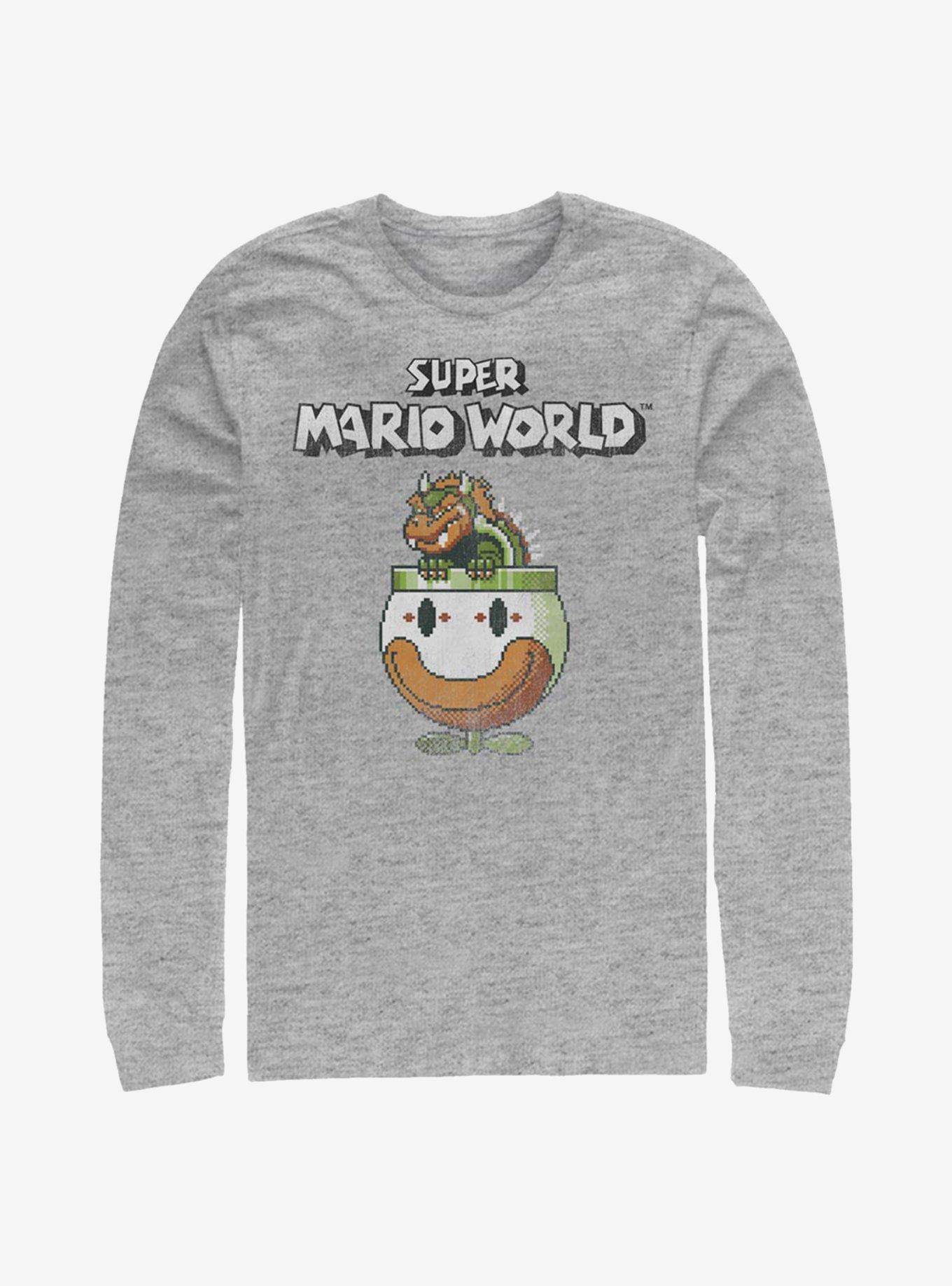 Super Mario Bowser Is King Long-Sleeve T-Shirt, ATH HTR, hi-res