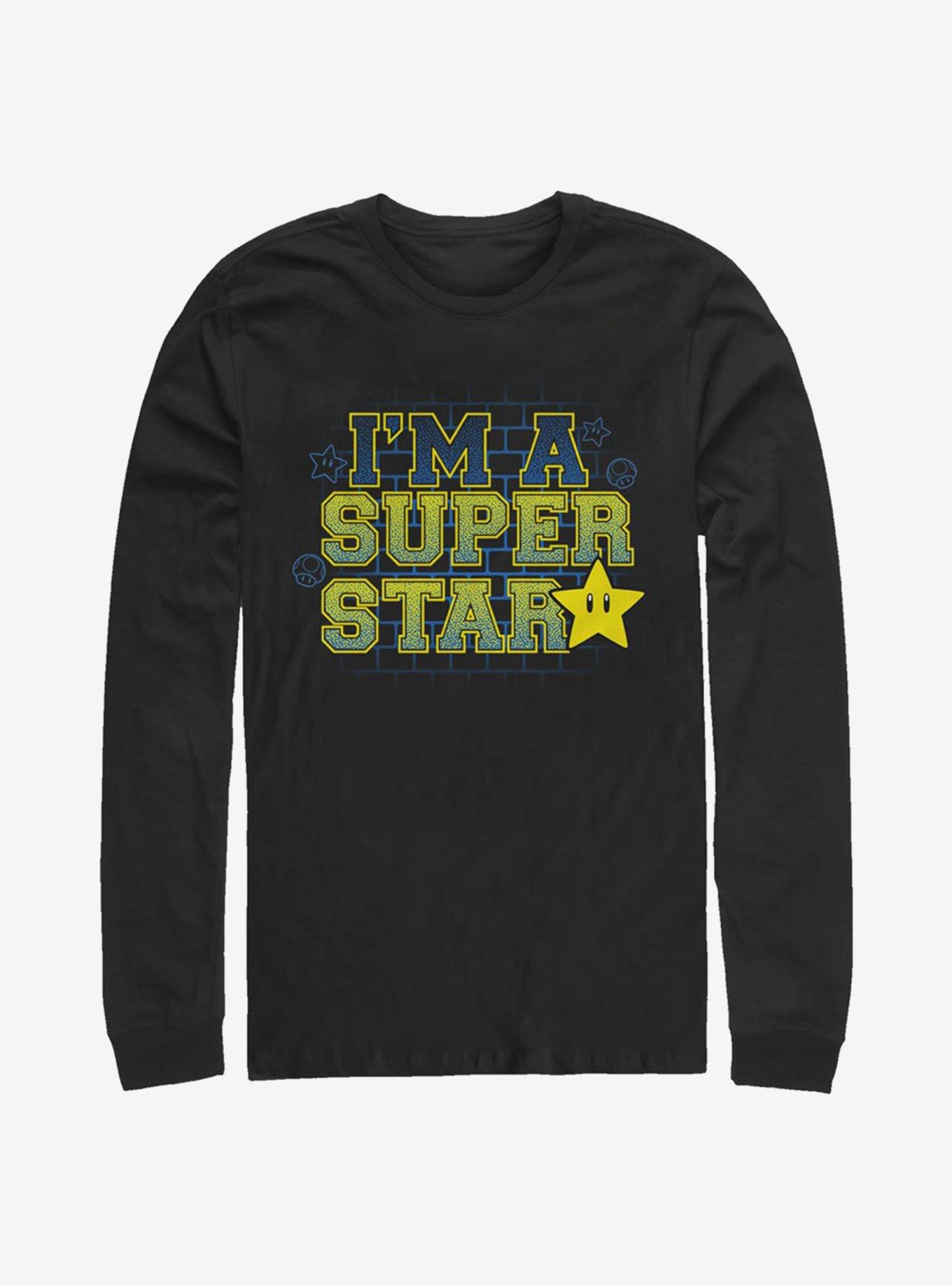 Super Mario Super Star Long-Sleeve T-Shirt, BLACK, hi-res